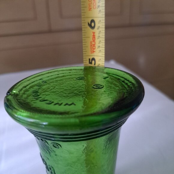 Wheaton Liberty Bell Decanter Green Glass Bottle Vintage 5" by 3" Patriotic Mini - Picture 14 of 16